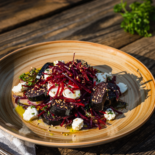 Black Pudding & Goat Cheese Salad