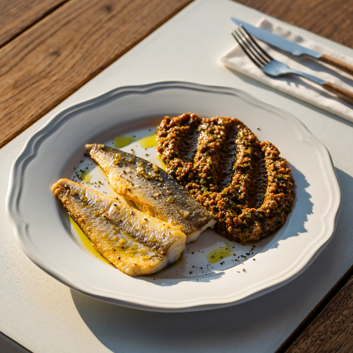 Fish with Melitzanosalata
